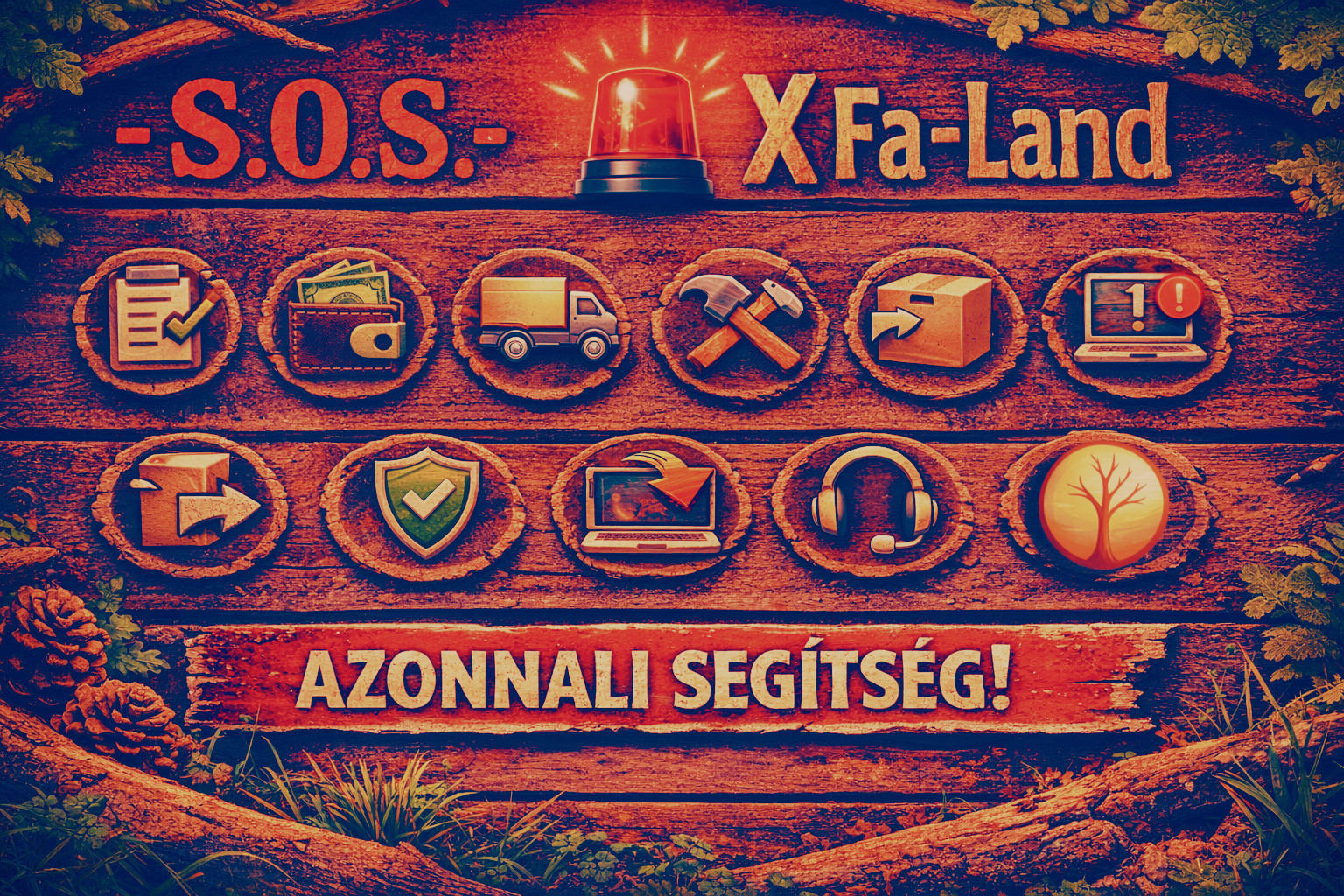 SOS Fa-Land hero design